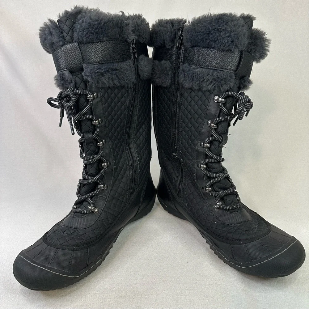 J Sport by Jambu Black Winter Boots with Faux Fur Trim 9